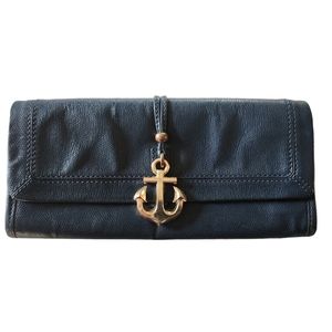 Vintage Juicy Couture Navy blue clutch with Anchor detail
